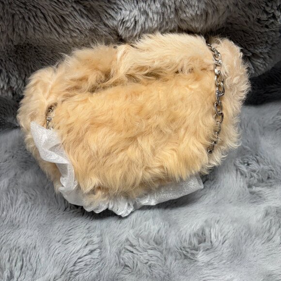 BY FAR  Baby Cush shearling top handle bag in Sable MSRP $475 Rare Find - Picture 6 of 14
